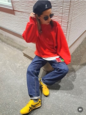 「アイテム（ハンチング/ベレー帽）」を使った、chaaaさん（レディース・160cm）の秋コーディネート