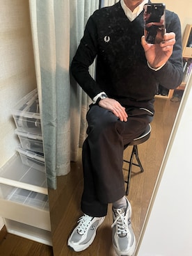 「MARGARET HOWELL（マーガレットハウエル）のアイテム」を使った、きとひろさん（メンズ・170cm）の冬コーディネート