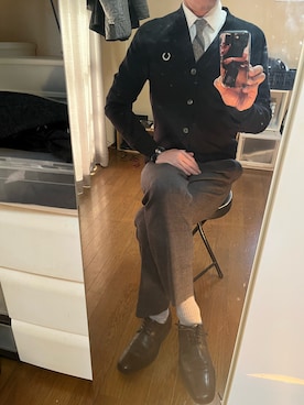 「MARGARET HOWELL（マーガレットハウエル）のアイテム」を使った、きとひろさん（メンズ・170cm）の冬コーディネート