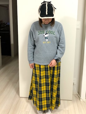 「AS KNOW AS plus（アズノゥアズプラス）のアイテム（キャップ）」を使った、ZUMIさん（レディース・157cm）の冬コーディネート