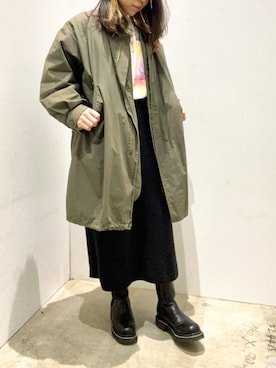 「AMERICAN HOLIC（アメリカンホリック）のアイテム（モッズコート）」を使った、shioさん（レディース・156cm）の冬コーディネート