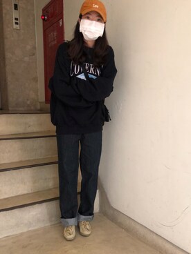 「Lee（リー）のアイテム（帽子）」を使った、didiさん（レディース・158cm）の冬コーディネート