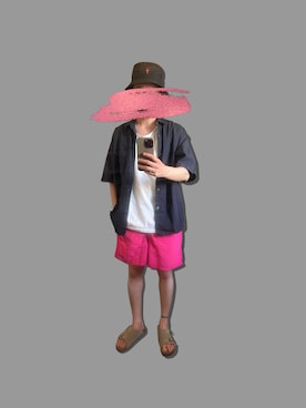 「MSML（エムエスエムエル）のアイテム（帽子）」を使った、RYOさん（メンズ・168cm）の夏コーディネート