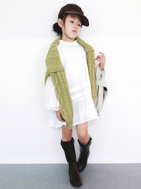 「URBAN RESEARCH Sonny Label（アーバンリサーチサニーレーベル）のアイテム（帽子）」を使った、akarinaさん（キッズ・120cm）の秋コーディネート