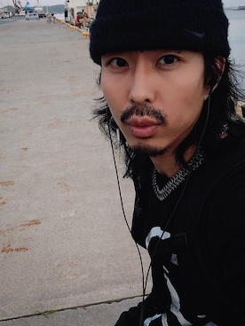 「NIKE（ナイキ）のアイテム（帽子）」を使った、Royさん（メンズ・162cm）の冬コーディネート