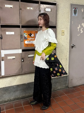 「KEEN（キーン）のアイテム（サンダル、ブラック系）」を使った、panさん（レディース・163cm）の秋コーディネート