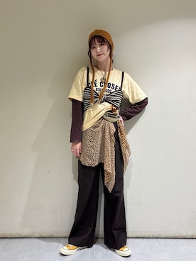 「アイテム（帽子）」を使った、panさん（レディース・163cm・30代）の秋コーディネート