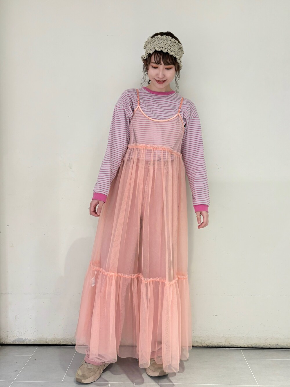 【美品】CAROLINA GLASER パールベスト付きチュールワンピース 62260245438_C_4.jpg