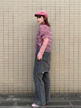 「アイテム（ハンチング/ベレー帽）」を使った、panさん（骨格ストレート・レディース・163cm）の秋コーディネート