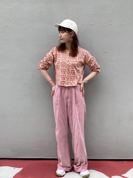 「Kaorinomori」｜「アイテム（キャップ）」を使った、panさん（レディース・163cm）の夏コーディネート
