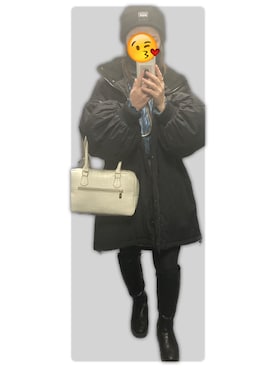 「HUF」｜「アイテム（ジャケット/アウター）」を使った、しほさん（レディース・152cm）の冬コーディネート