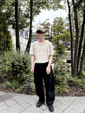 「Maison Kitsune（メゾンキツネ）のアイテム」を使った、Keitaさん（メンズ・170cm）の夏コーディネート