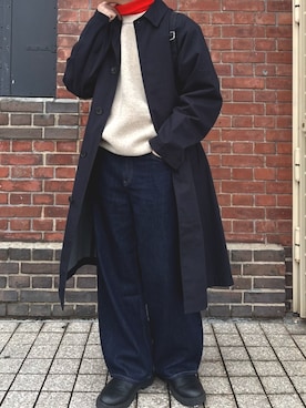 「アイテム（ステンカラーコート）」を使った、Keitaさん（メンズ・170cm）の秋コーディネート