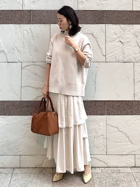 「PAULOWNIA（ポロウニア）のアイテム」を使った、soliさん（レディース・163cm）の冬コーディネート