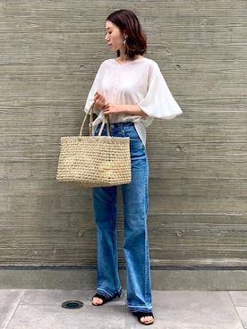 「アイテム（デニムパンツ）」を使った、soliさん（レディース・163cm・30代）の夏コーディネート
