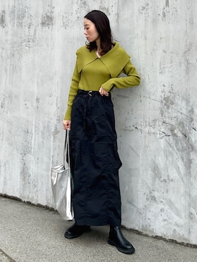 「ピスタチオ」｜「アイテム（ブーツ）」を使った、soliさん（レディース・163cm）の春コーディネート