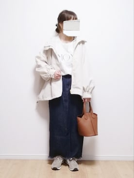 「reca（レカ）のアイテム（マウンテンパーカー）」を使った、i-waさん（レディース・153cm）の春コーディネート