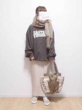 「ISOOK（アイスー）のアイテム（スウェット）」を使った、i-waさん（レディース・153cm）の冬コーディネート