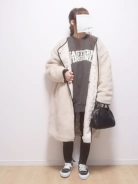 「ISOOK（アイスー）のアイテム（スウェット）」を使った、i-waさん（レディース・153cm）の冬コーディネート