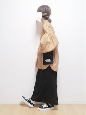 「袖ボリューム」｜「アイテム（財布/小物）」を使った、i-waさん（レディース・153cm）の秋コーディネート
