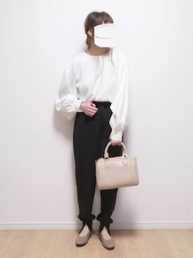 「袖ボリューム」｜「アイテム（パンプス）」を使った、i-waさん（レディース・153cm）の春コーディネート
