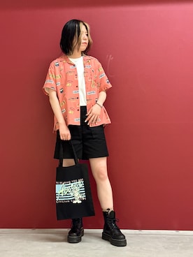 「アロハシャツコーデ」｜にしはたさん（レディース・166cm）の春コーディネート