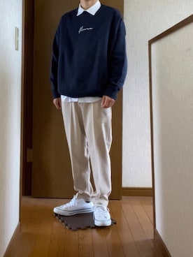 「シャツ×スウェット」｜たかくんさん（メンズ・165cm）の冬コーディネート