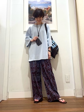 「URBAN RESEARCH Sonny Label（アーバンリサーチサニーレーベル）のアイテム（パンツ）」を使った、たぐまさやこさん（レディース・158cm）の夏コーディネート