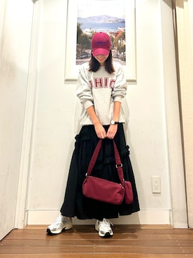 「URBAN RESEARCH Sonny Label（アーバンリサーチサニーレーベル）のアイテム（キャップ）」を使った、たぐまさやこさん（レディース・158cm）の秋コーディネート