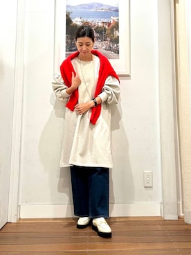 「ARTESANOS（アルテサノス）のARTESANOS　ビットローファー（ローファー）」を使った、たぐまさやこさん（レディース・158cm）の秋コーディネート