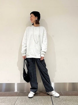 「URBAN RESEARCH Sonny Label（アーバンリサーチサニーレーベル）のヘビーウェイトコットンベーシックスウェット（スウェット）」を使った、たぐまさやこさん（レディース・158cm）の秋コーディネート
