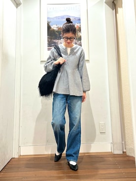 「URBAN RESEARCH Sonny Label（アーバンリサーチサニーレーベル）のアイテム（トートバッグ）」を使った、たぐまさやこさん（レディース・158cm）の秋コーディネート