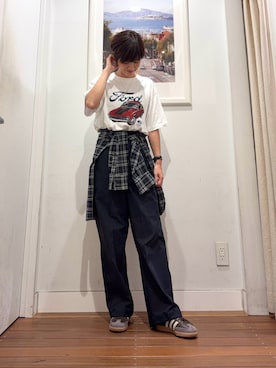「URBAN RESEARCH Sonny Label（アーバンリサーチサニーレーベル）のアイテム（トップス）」を使った、たぐまさやこさん（レディース・158cm）の夏コーディネート