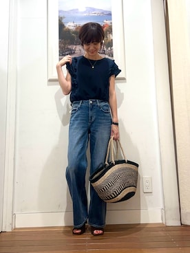 「URBAN RESEARCH Sonny Label（アーバンリサーチサニーレーベル）のアイテム（バッグ）」を使った、たぐまさやこさん（レディース・158cm）の夏コーディネート
