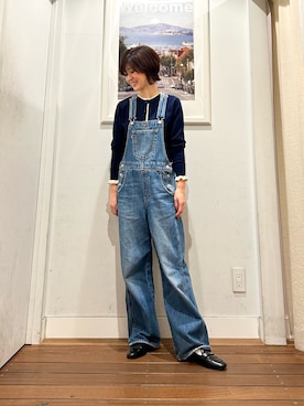 「URBAN RESEARCH Sonny Label(アーバンリサーチサニーレーベル)の配色フリルニットカーディガン(カーディガン/ボレロ、ブルー系)」を使った、たぐまさやこさん(レディース・158cm)の春コーディネート