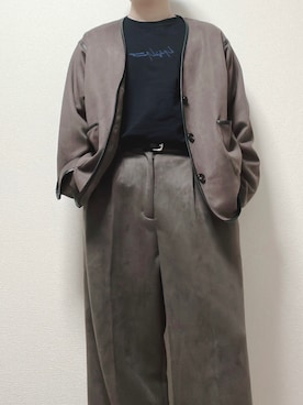 「epnok（エプノック）のアイテム（ノーカラージャケット）」を使った、アリト【ARITO】さん（メンズ・165cm）の春コーディネート