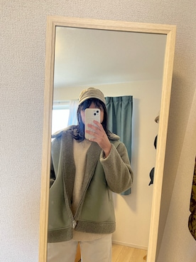 「LUCA（ルカ）のアイテム（ジャケット/アウター）」を使った、miさん（レディース・160cm）の冬コーディネート