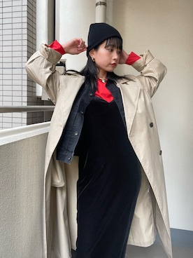 「アイテム（トレンチコート）」を使った、MAIさん（レディース・162cm）の春コーディネート