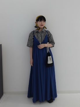「アイテム（ワンピース/ドレス）」を使った、渡辺友美子さん（レディース・153cm）の夏コーディネート