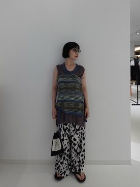 「アイテム（パンツ）」を使った、渡辺友美子さん（レディース・153cm・20代）の夏コーディネート