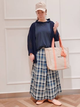 「SHOO・LA・RUE（シューラルー）の◆【高レビュー】洗えてサラサラ スクエアニットパンプス（パンプス、ピンク系）」を使った、P☆さん（レディース）の春コーディネート
