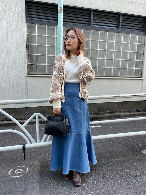 セール】WEB限定/レトロなかぎ針2WAYショートカーディガン