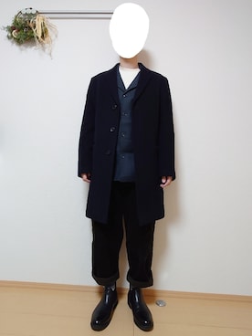 「オープンカラー」｜「アイテム（ジャケット/アウター）」を使った、ざんさん（メンズ・172cm）の冬コーディネート