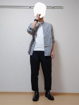 「フランネルシャツ」｜「アイテム（アナログ腕時計）」を使った、ざんさん（メンズ・172cm）の秋コーディネート