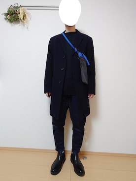 「テーパードデニム」｜「アイテム（その他アウター）」を使った、ざんさん（メンズ・172cm）の冬コーディネート