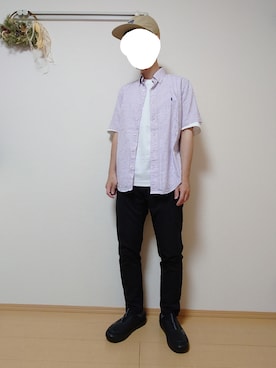 「Polo Ralph Lauren」｜「アイテム（スリッポン）」を使った、ざんさん（メンズ・172cm）の夏コーディネート