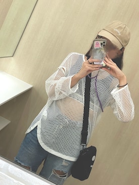 「アイテム（その他トップス、ホワイト系）」を使った、ひよさん（レディース・164cm）の夏コーディネート