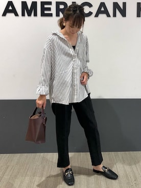 「AMERICAN HOLIC（アメリカンホリック）のアイテム（ピアス（両耳用））」を使った、asumi.さん（レディース・160cm）の秋コーディネート