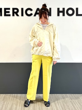 「AMERICAN HOLIC」｜「アイテム（ブルゾン）」を使った、asumi.さん（レディース・160cm）の春コーディネート