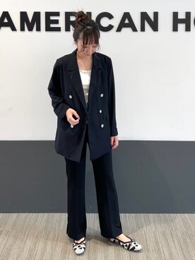 「AMERICAN HOLIC」｜「アイテム（ブルゾン）」を使った、asumi.さん（レディース・160cm）の春コーディネート